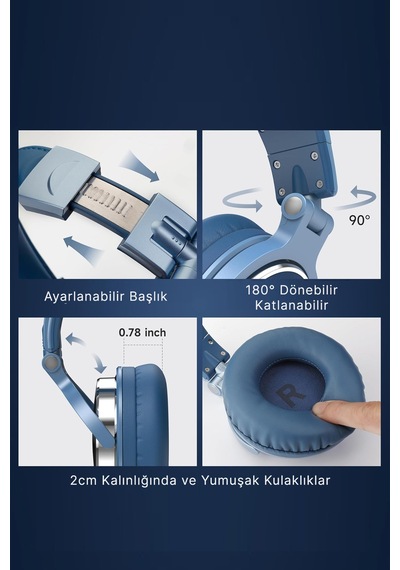 Pro 10 Yüksek Çözünürlüklü Hi-res Stüdyo Kayıt Ve Miksaj Dj Stereo Kablolu Kulak Üstü Kulaklık