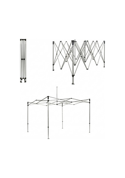 Çadır Dünyası 3x3 Metre Katlanabilir Çelik Çardak İskeleti - 30mm Güçlendirilmiş Profil, 9m2 Gölgelik Alan Ve Sabitlenebilir Ayaklı Stand İskeleti Çok Renkli