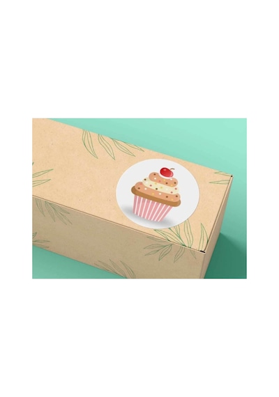 Cupcake Pasta Etiketi Tatlı Kek Mat Sticker 3 Cm 95 Adet Çok Renkli