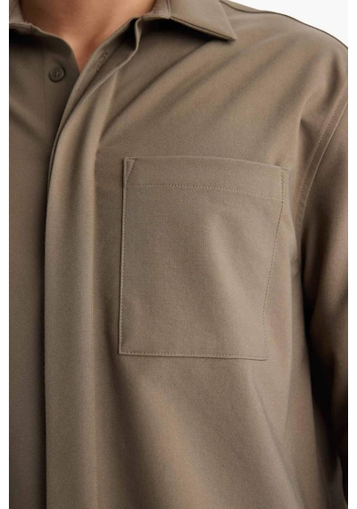 Defacto Poplin Gömlek G6253ax25wnbn571 Kahve-bn571