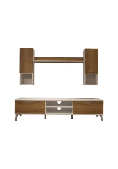 Decoraktiv Eko 5da Mdf Dvd Silver Tv Ünitesi Tv Sehpası - Beyaz Pera Beyaz - Meşe