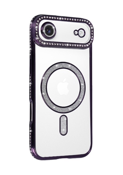 Apple iPhone Uyumlu 17 Air Joke Simli Magneticsafe Kılıf - Derin Mor Bzsxx00 1