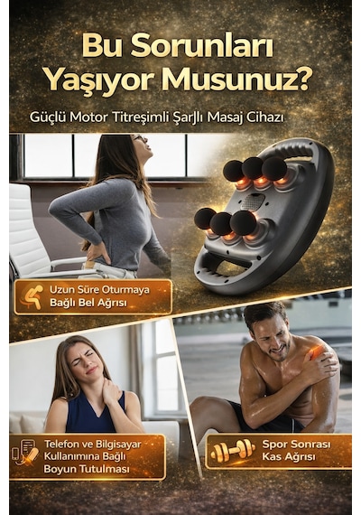 Kılıforyum 6 Toplu Şarjlı Masaj Aleti 9 Kademeli Hız 2000mah Güçlü Motor Titreşimli Masaj Cihazı Gümüş