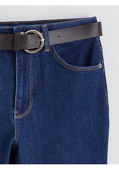 Lcw Jeans İndigo Beli Kemerli Mercury Skinny Fit Kadın Jean Pantolon