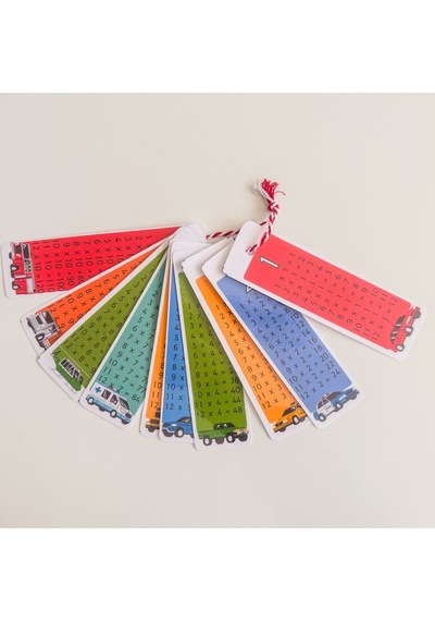 Taşıt Desenli Çarpım Tablosu Çalışma Kartları 4x13 Cm