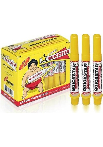 Japon Yapıştırıcısı Quıckstar 3 Adet Mini Parmak Japon Yapıştırıcı Kuvvetli Hızlı Yapıştırıcı 1.4 Gr 3 Adet