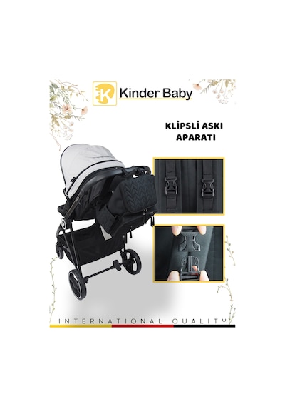 Kinder Baby Merlin Termal Anne Bebek Bakım Çantası Siyah