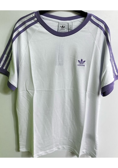 Adidas Ia4846 Beyaz Mor Çizgili Tshirt