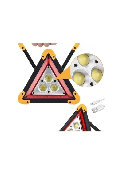 Güneş Enerjili Cob Led Reflektör Taşınabilir Portatif Acil Güvenlik Ve Uyarı Lambası
