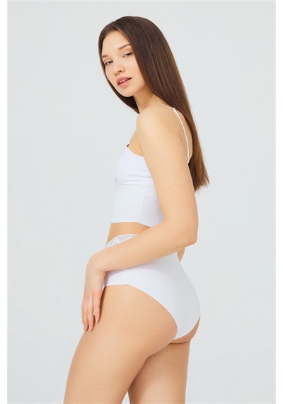 Cottonhill Basic Yüksek Bel Lazer Kesim Bikini Külot 3'lü Paket - 3 Çok Renkli 1 Çok Renkli