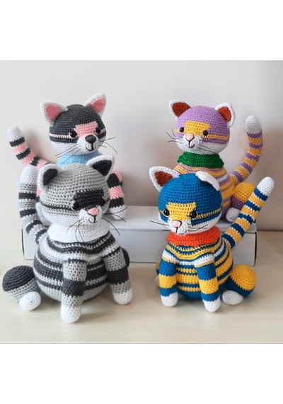 Amigurumi Örgü Oyuncak Kedi Gri