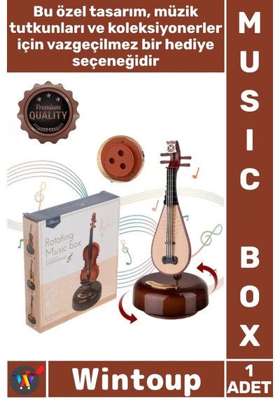 Müzikkutusu Profesyonel Dekoratif Hediyelik Müzisyen Tema Şık Özel Tasarım Sanatsal Music Box Ud