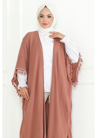 Balca Oversize Triko Panço 1195 - Gül Kurusu Gülkurusu