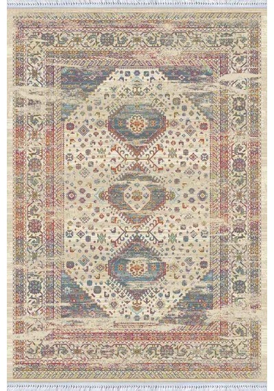Çok Renkli Vintage Dokuma Pamuk Taban Kaymaz Kilim Klm168n11