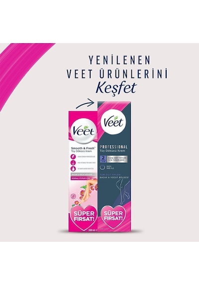 Veet Professional Tüy Dökücü Krem Tüm Cilt Tipleri İçin 200 Ml 4 Adet