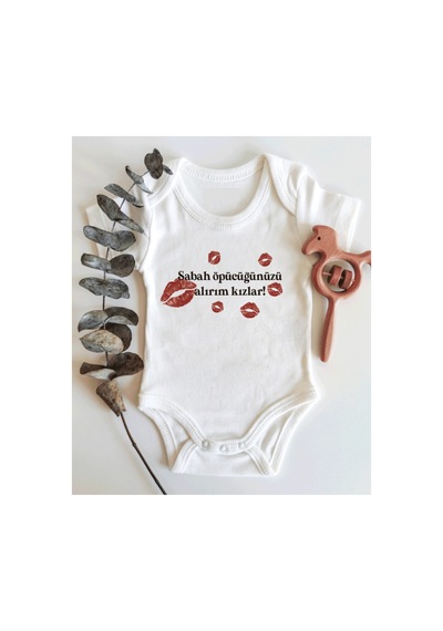 Babylimon Sabah Öpücüğü Kısa Kol Organik Bebek Body Beyaz - 132207515 Beyaz