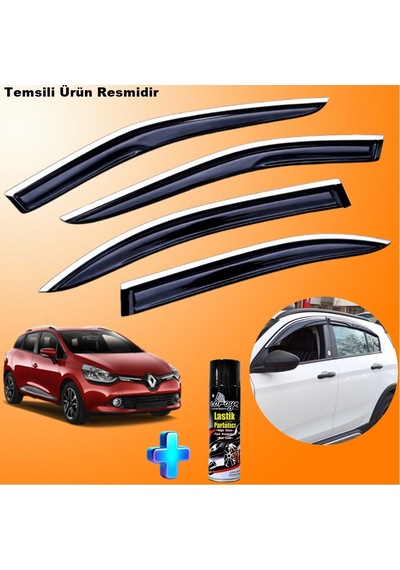Clio 4 Stw Mügen Cam Rüzgarlığı Abs Nikelaj Krom Cam Rüzgarlığı 2012-2019 + Ebrayn Lastik Parlatıcı