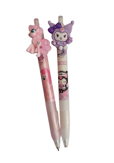 Belkıss Dönen Başlıklı Kuromi-unicorn Desenli Uçlu Kalem 0.7 Uç Hediyeli 2 Adet