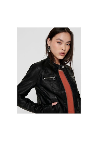 Only Onlbandıt Faux Leather Bıker Otw Noos Siyah Kadın Deri Ceket 15081400 Blk