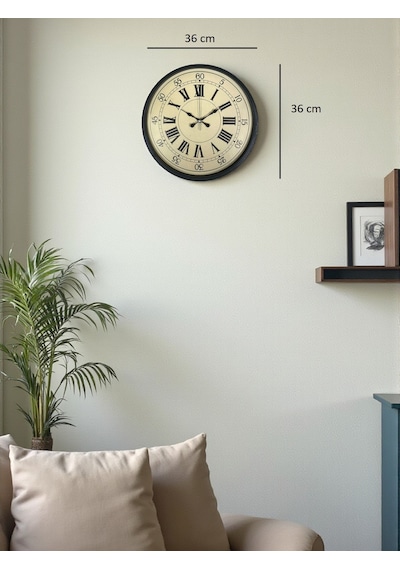 Zentime 36 Cm Siyah Dekoratif Duvar Saati çok Renkli