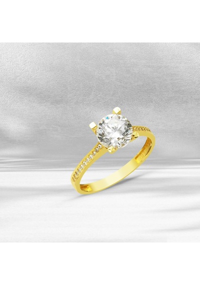 Bilezikci Klasik 14 Ayar Tektaş Altın Yüzük Yzcas14k29859