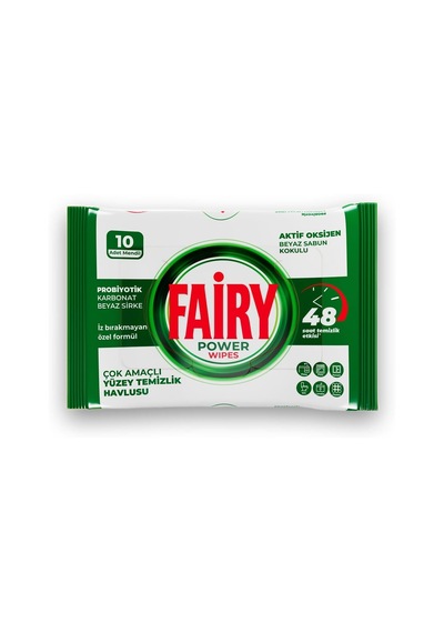 Power Wipes Yüzey Temizlik Havlusu 10 Yaprak Beyaz Sabun Beyaz Sirke & Karbonat 0