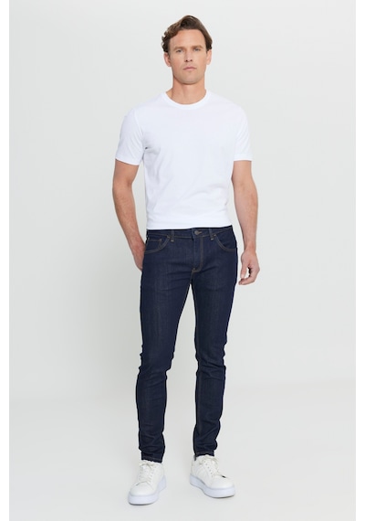 AC&Co / Altınyıldız Classics Ekstra Slim Fit Dar Kesim Pamuklu Riss Erkek Jean Kot Pantolon Koyu Lacivert