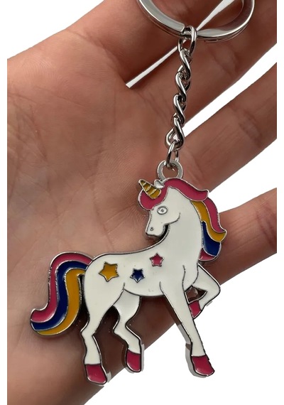 Tek Boynuzlu At Muhteşem Anahtarlık Metal Unicorn Anahtarlık Şirin