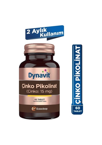 Dynavit Çinko Pikolinat 15mg 60 Tablet - Saç & Cilt & Tırnak & Bağışıklık - Zinc Picolinate