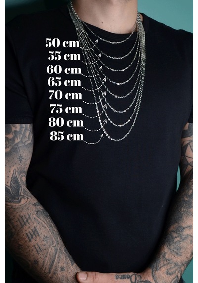 Tıp Sembolü Kadüse Kolye - Düz Silver Zincir - Silver - 60 Cm Silver