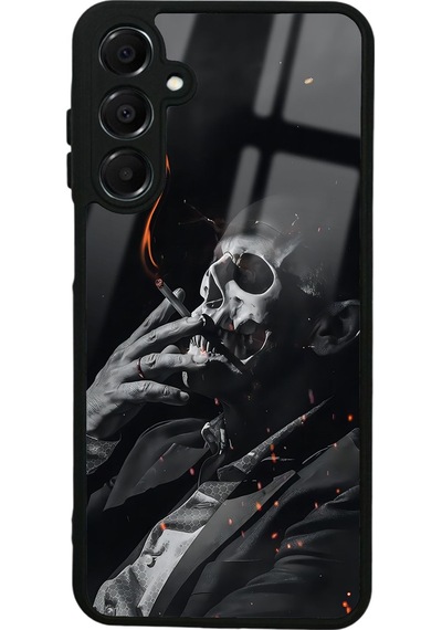 Samsung Uyumlu A16 Smoke Skull Tasarımlı Glossy Telefon Kılıfı Çok Renkli