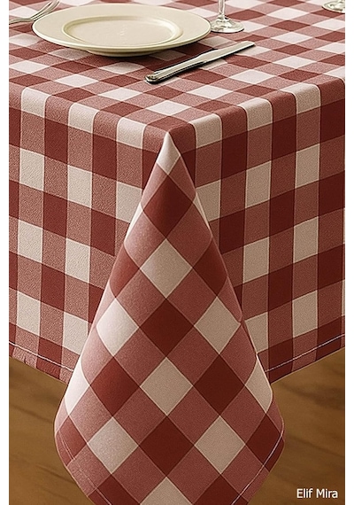Mira Home Kareli Masa Örtüsü Sofra Bezi 160x220 Cm Rustik Çok Renkli