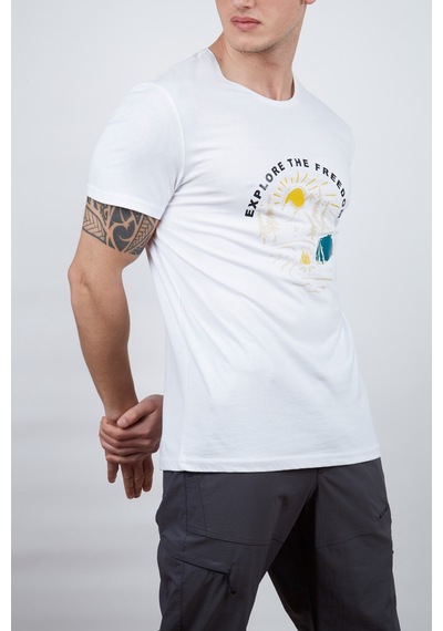 Alpinist Vide Erkek T-Shirt Beyaz