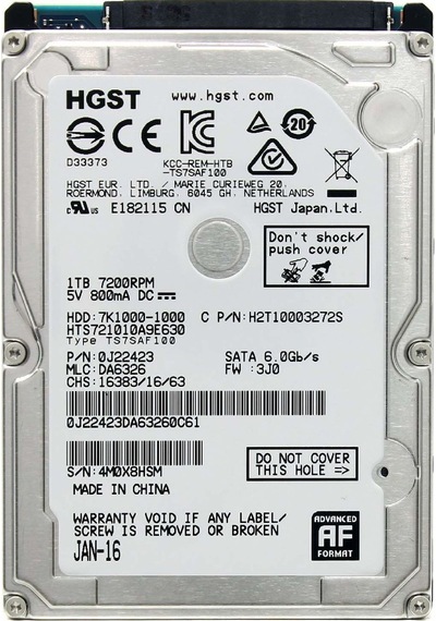 Hgst 7k1000 2.5" 1tb 7200rpm Sata Hard Disk Hts721010a9e630