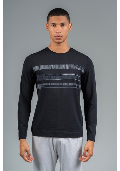 Maraton Regular Erkek Bisiklet Yaka Siyah- Sweatshirt Siyah-