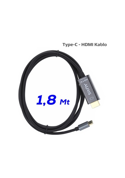 Auris Hdmc10 Type-c To Hdmı 4k 1.8m Ses Ve Görüntü Aktarım Kablosu