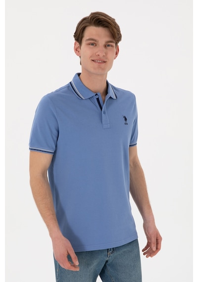 U.S. Polo Assn. Erkek Regular Fit Polo Yaka Koyu Mavi Basic Tişört 50306011-VR032