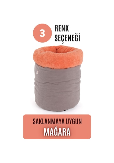 Modern Kedi Ve Köpek Mağara Yatağı, 80x60x3 Cm, Sakinleştirici Ve Konforlu, Serin Mat Kılıfı İl