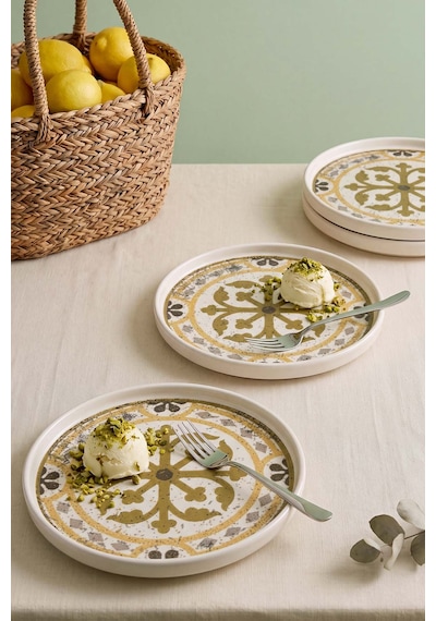 Timeless Brown Stackable 4'lü Pasta & Sunum Tabağı 21 Cm Çok Renkli