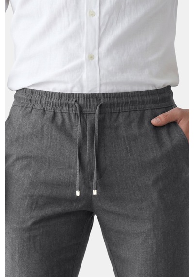 Deepsea Antrasit Slim Fit Beli Lastikli İpli Likralı Soft Touch Erkek Spor Pantolon 2601746