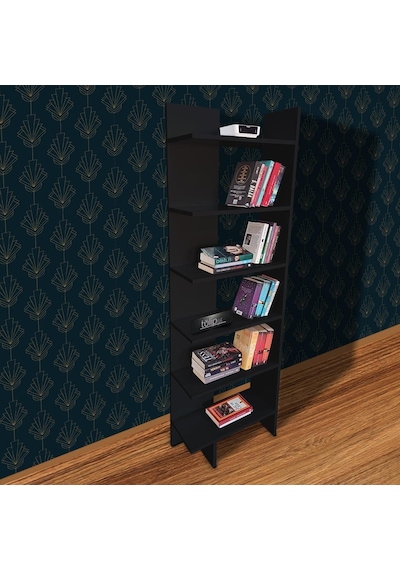 6 Raflı Köşe Kitaplık Dekoratif Köşe Kitaplığı Tlpk03s 001