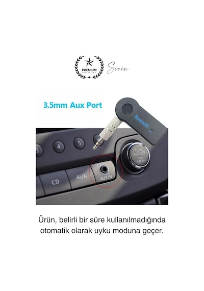Şarjlı Blutooth Aux Araç Kiti Müzik Ses Alıcı Adaptörü 3.5mm Jak Tv Telefon Kablosuz Bağlantı