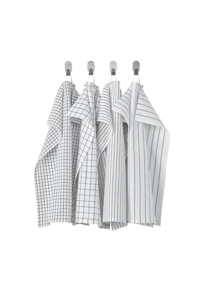 Ikea Rinnig 45x60 CM Kurulama Bezi - Koyu Gri / Beyaz - 4 Adet