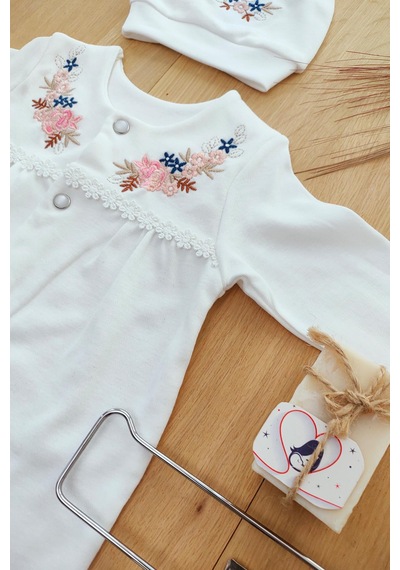 Sitilin Kız Bebek Natural Lüx Organik Hastane Çıkışı Seti Bej