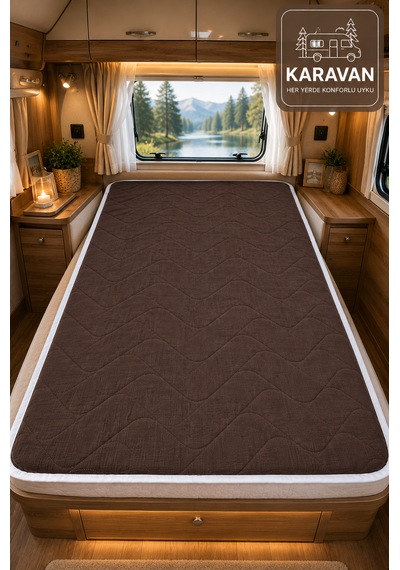 Zish Tekstil Flexı 5 Cm 160x200 Katlanır Kamp Yatağı Karavan, Misafir Ve Anne Yanı Yatağı Kahverengi