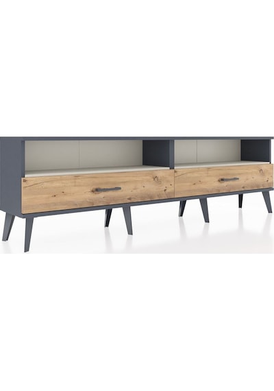 Arges Tv Ünitesi 2 Raflı 2 Çekmeceli 176x30x51 Antrasit-aytaşı/çam Aytası/atlas Çam