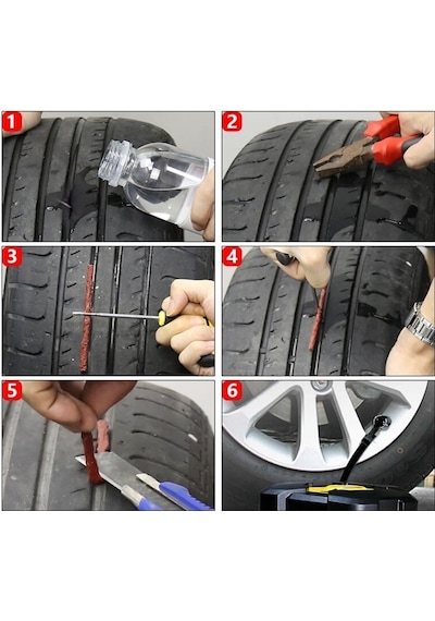 Tubeless Dublex Dış Lastik Tamir Seti-Lastik Fitil Kiti-5 Fitilli