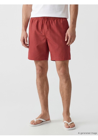 Lcw Swımwear Kırmızı Kısa Boy Erkek Deniz Şortu