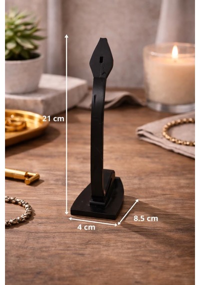 Saat Standı Siyah Masaüstü Tekli Kol Saati Askılığı Akrilik Saat Sergileme Standı 21 Cm Siyah