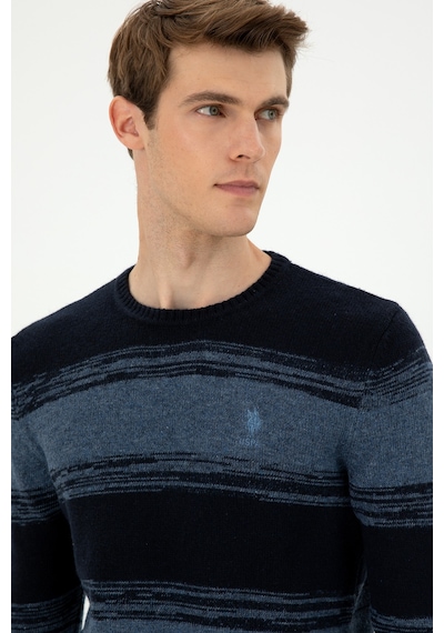 U.S. Polo Assn. Erkek Slim Fit Bisiklet Yaka Saks Kazak 50293115-VR032